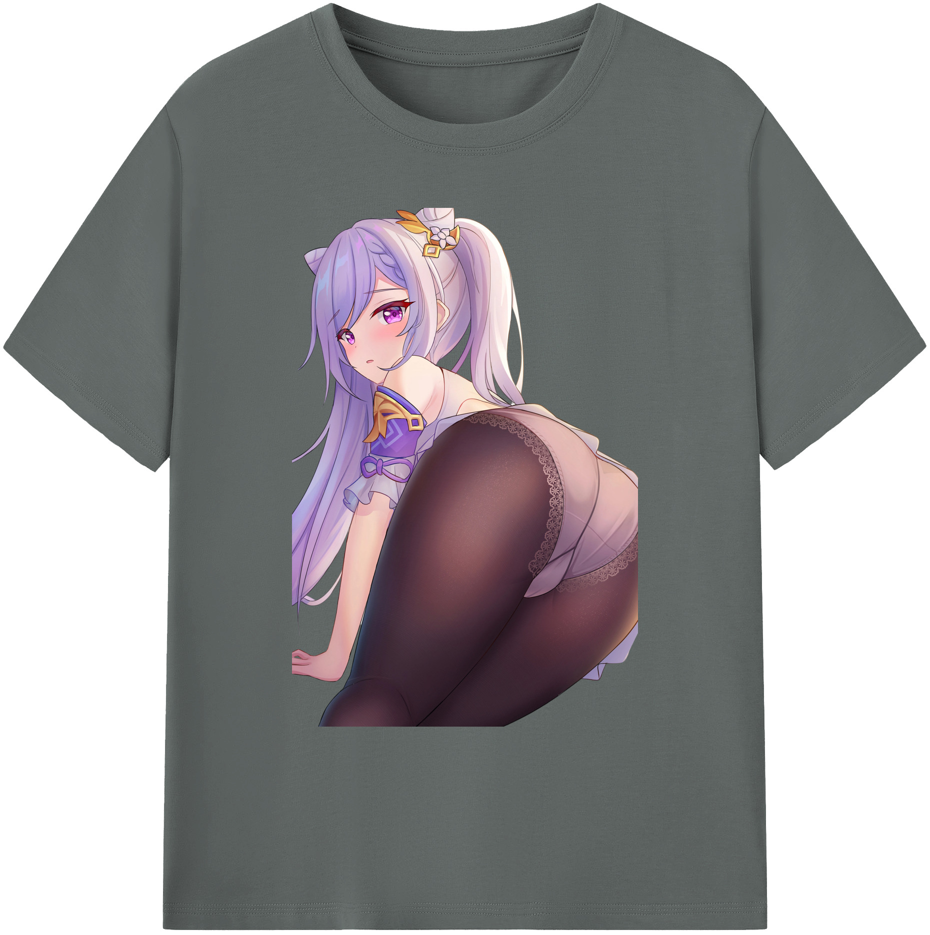 げんし神 刻晴 こくせい genshin Kokusei 綿100％ メンズ半袖Tシャツ｜肌触りやわらか＆通気性